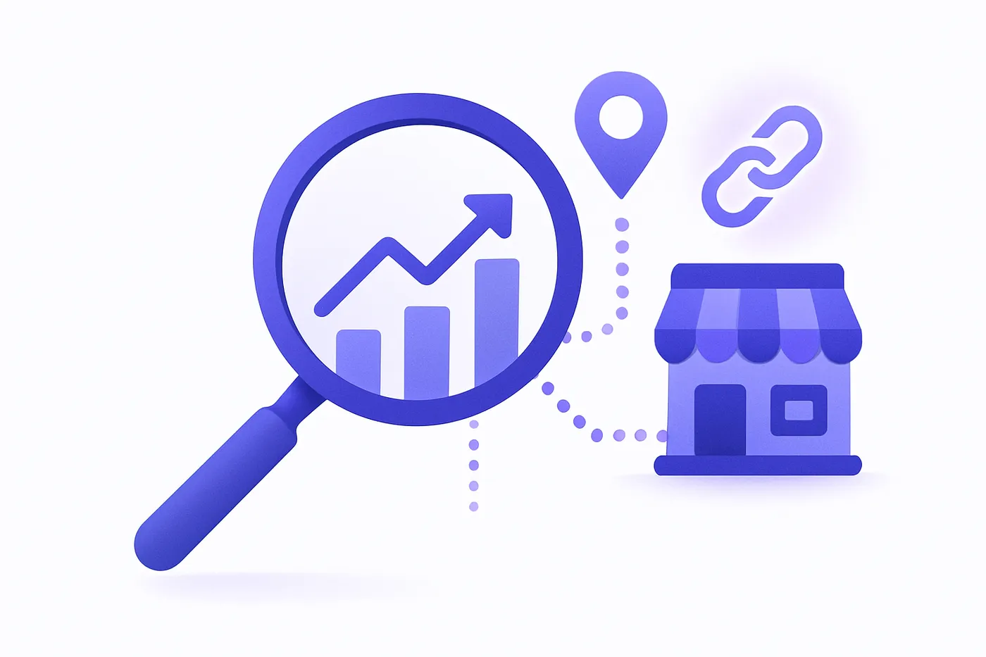 analytics chart tracking website clicks from a Google Business Profile map listing