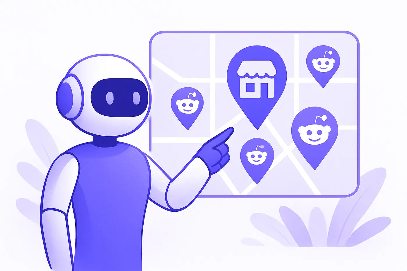 AI Search Cites Reddit impacting local business visibility on a digital map