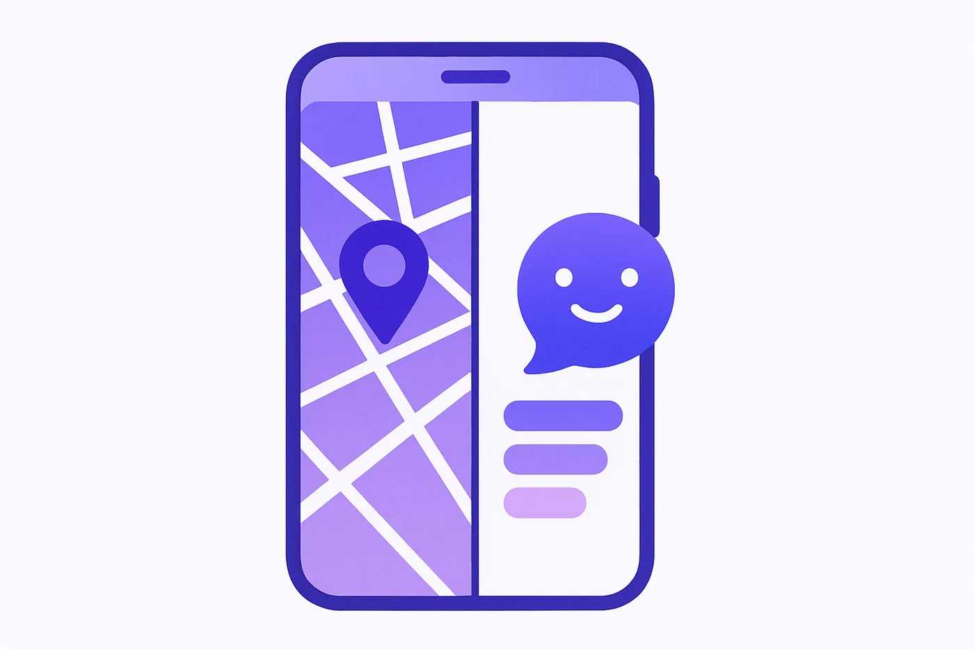 Smartphone showing AI search and Google Maps for local business visibility.