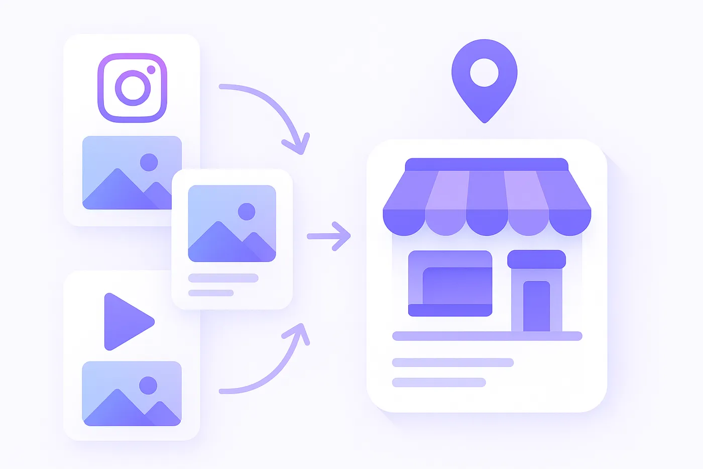 social media post cards appearing on a Google Business Profile listing beside business information