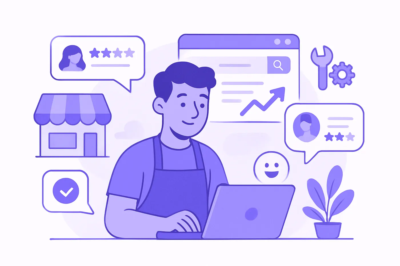 Local business owner analyzing Google Ads with Local Services Ads integration