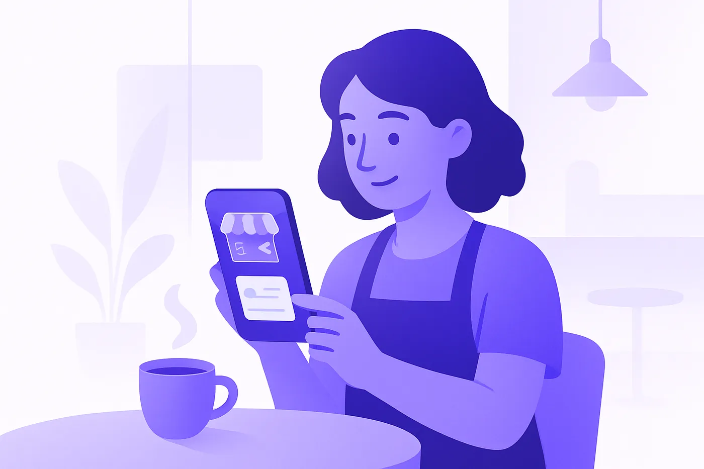 Business owner posting on Google Business Profile using a smartphone.