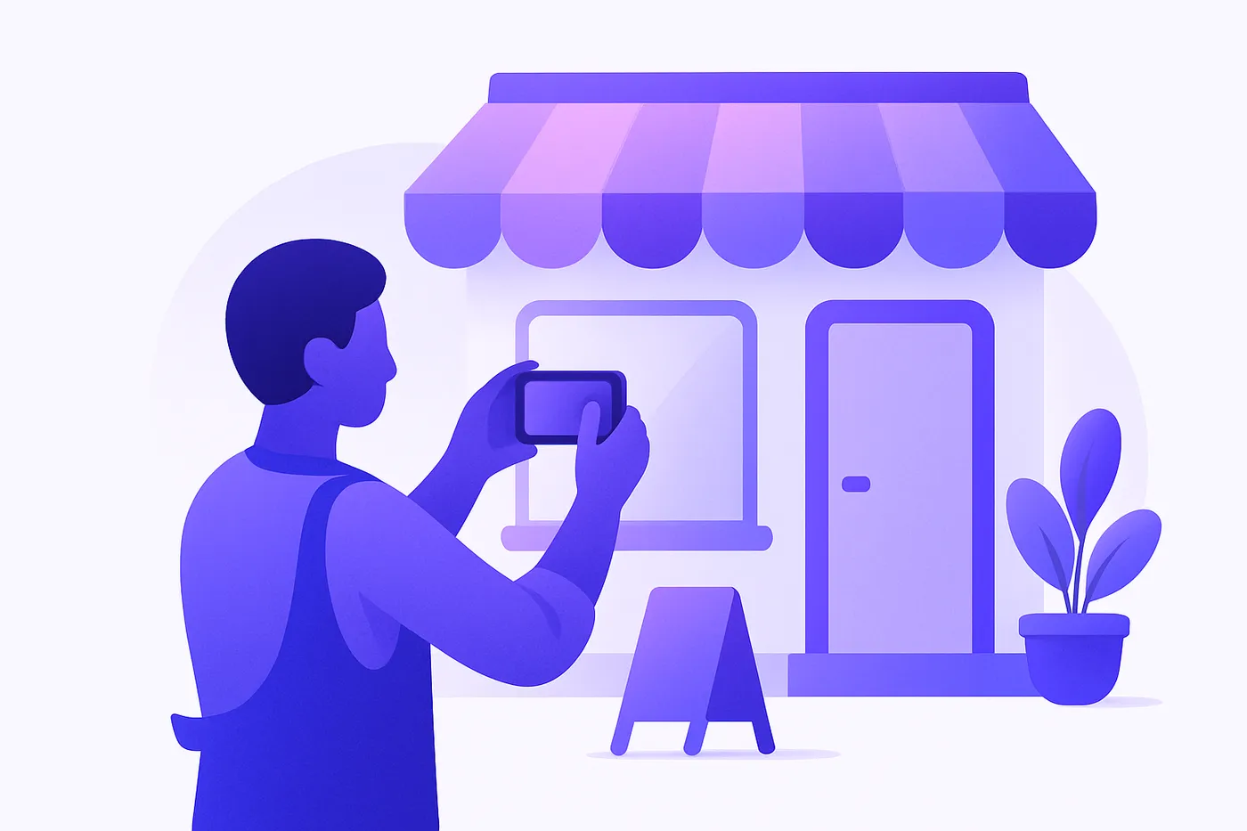 Business owner photographing shop for Google Business Profile improvement