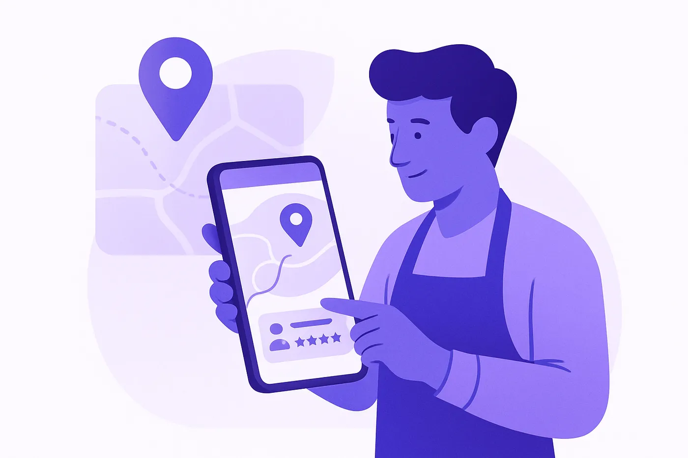 Local business owner viewing Google Business Profile on a smartphone.
