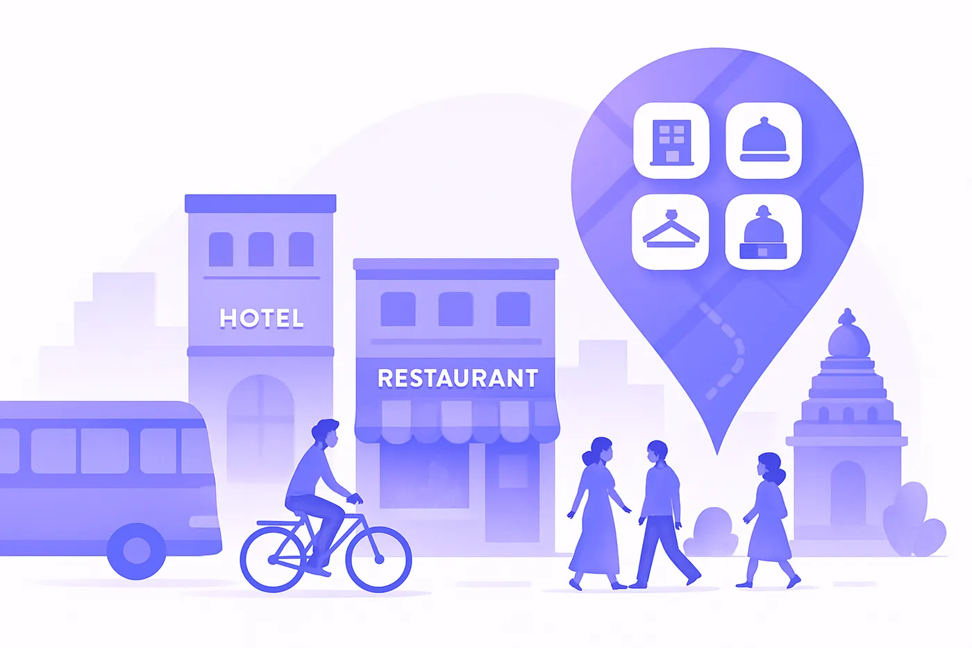 Chennai street with local businesses highlighted on Google Maps