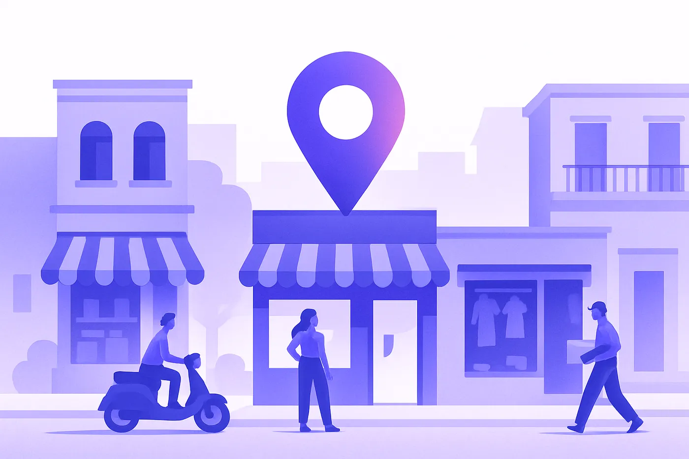 Google Maps pin highlighting a local business in Ahmedabad street scene.
