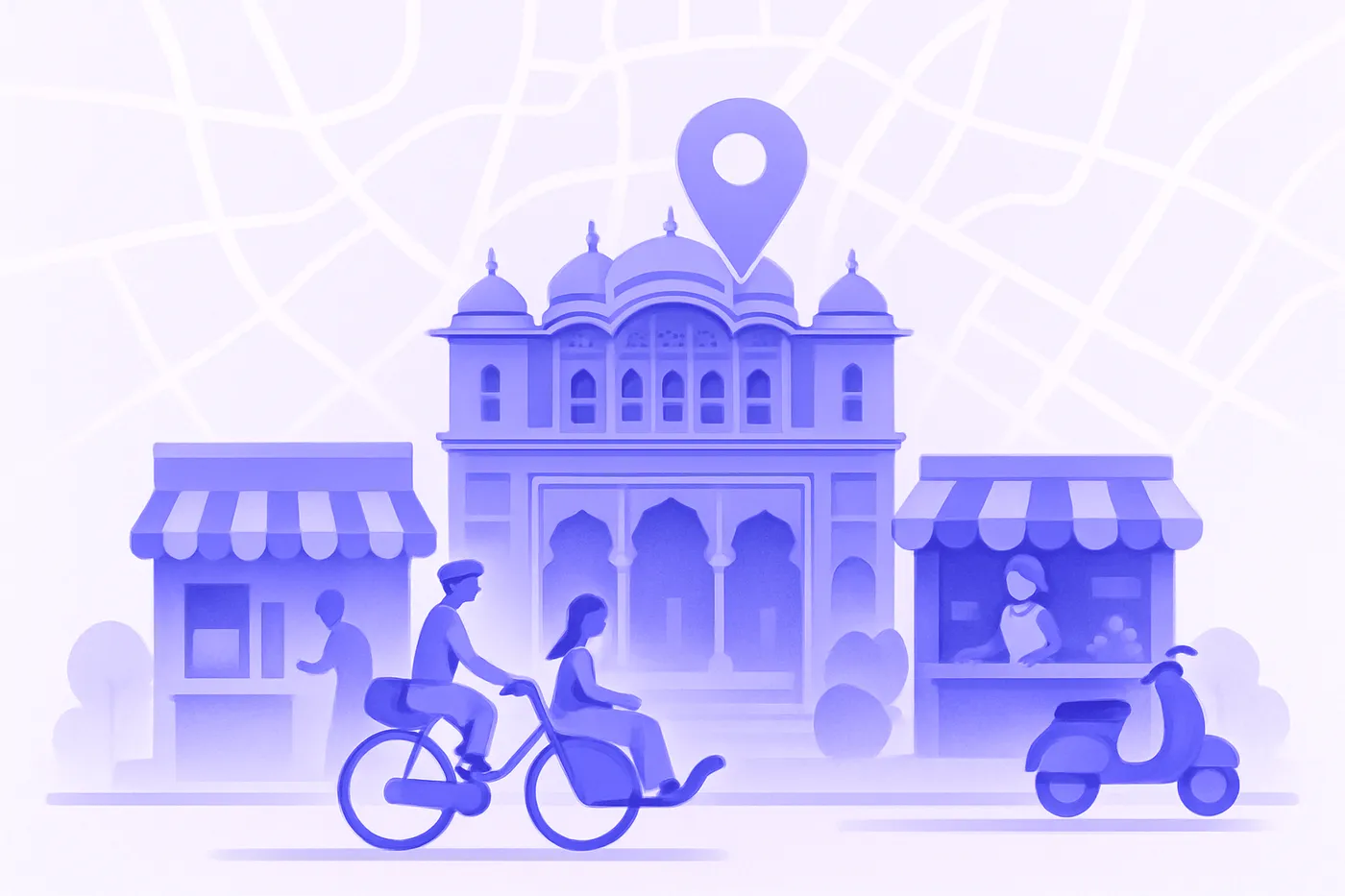 Jaipur businesses with Google Maps overlay, illustrating local SEO strategies.