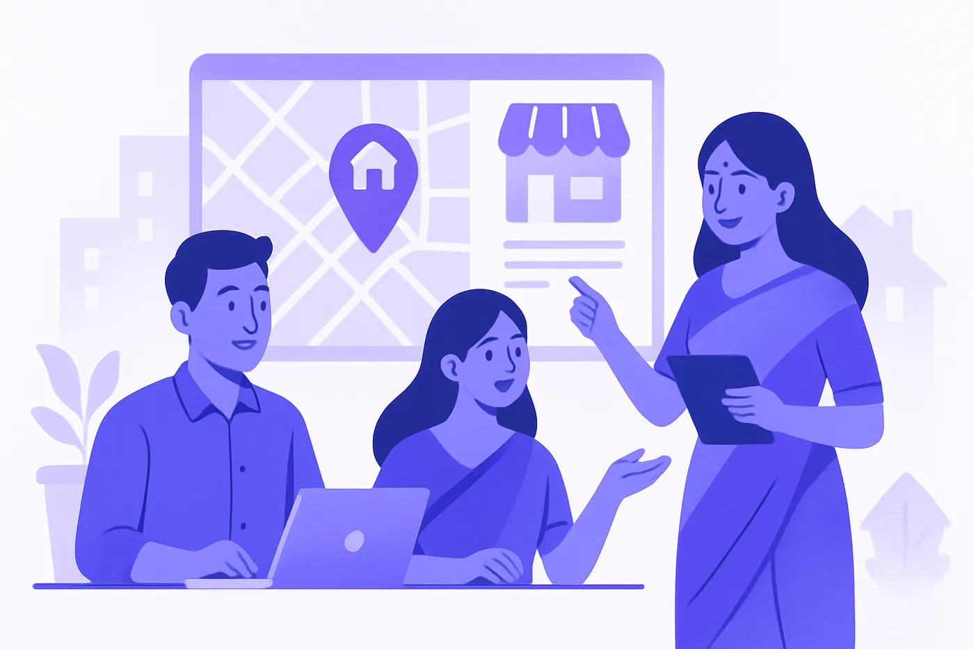 Indian real estate agents optimizing Google Business Profile for local SEO.