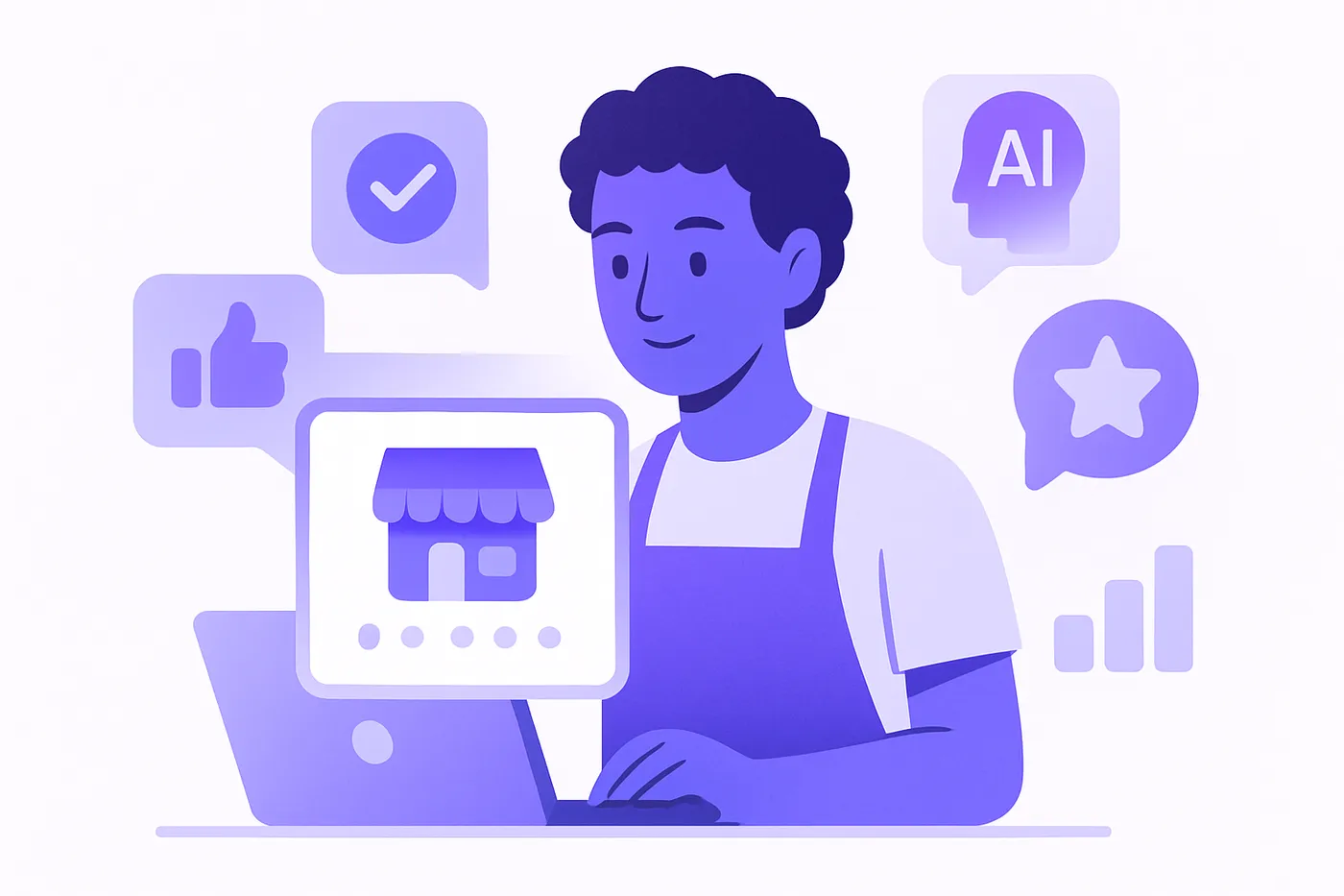Local business owner improving Google Business Profile for AI citations