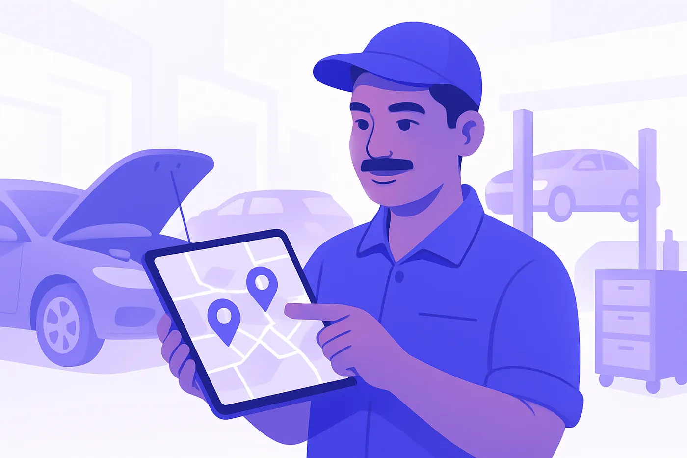 Car service centre owner in India optimizing Google Business Profile for local SEO