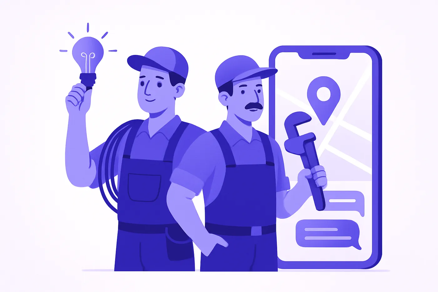 Electrician and plumber with Google Maps and WhatsApp, home services SEO India